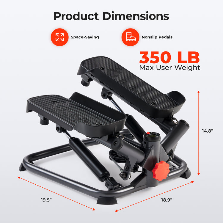 Smart Twist Exercise Stepper Machine - Sunny Health & Fitness