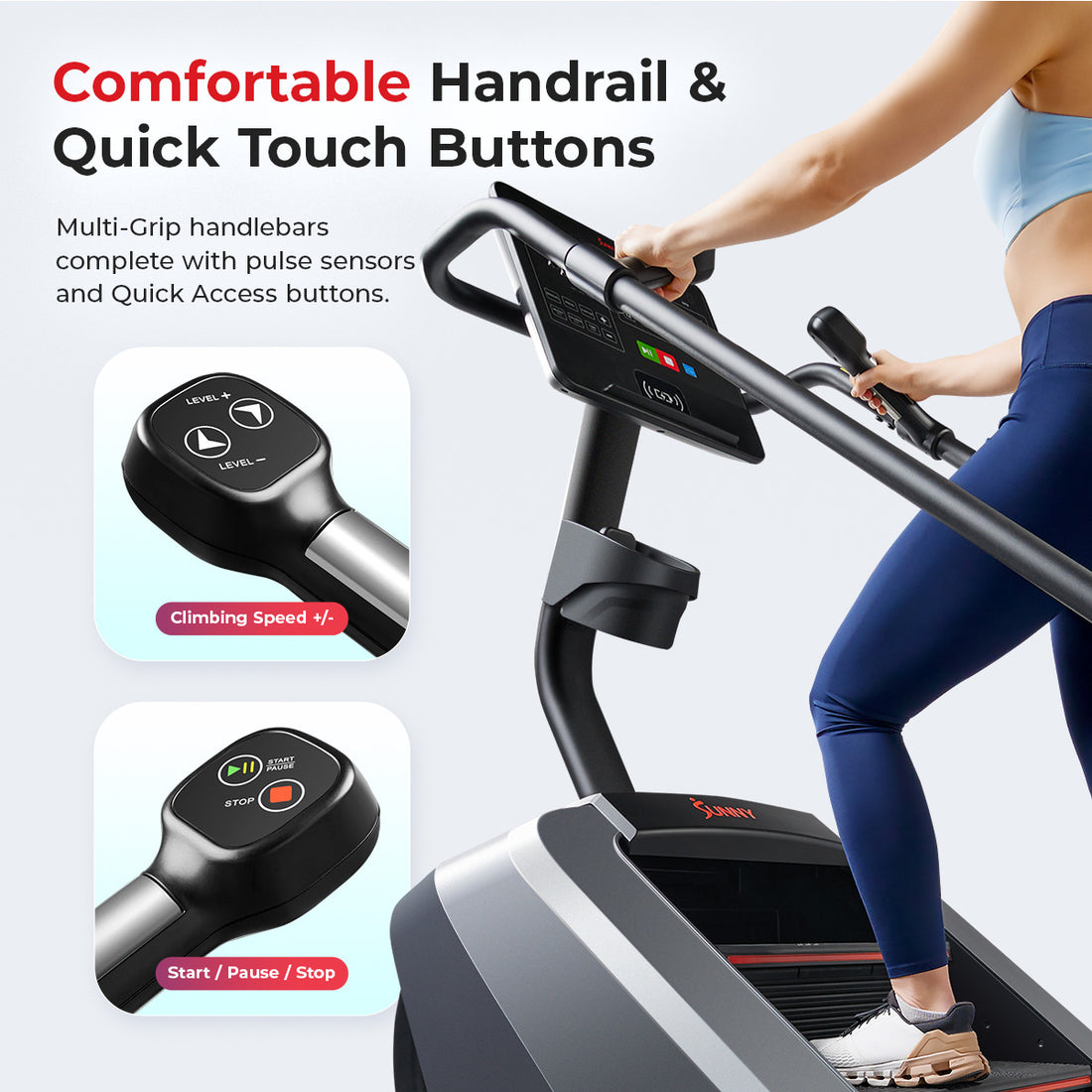 Commercial Level Motorized Stair Step Machine | Sunny Health & Fitness ...