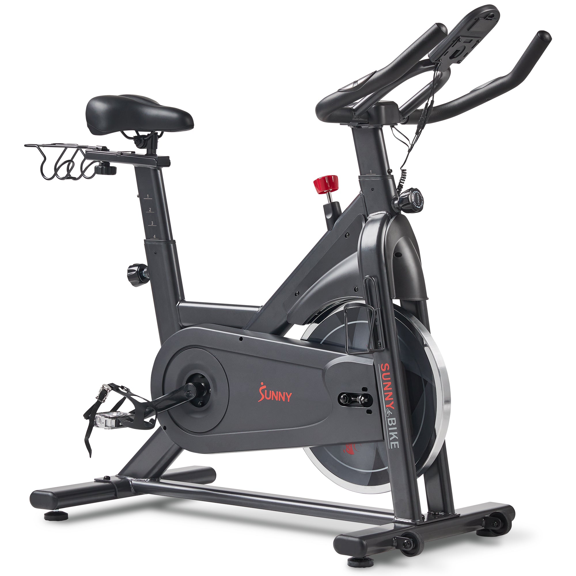 Sunny Health & Fitness Indoor Cycling Bike with Device Mount w Smart Bluetooth & Free SunnyFit App