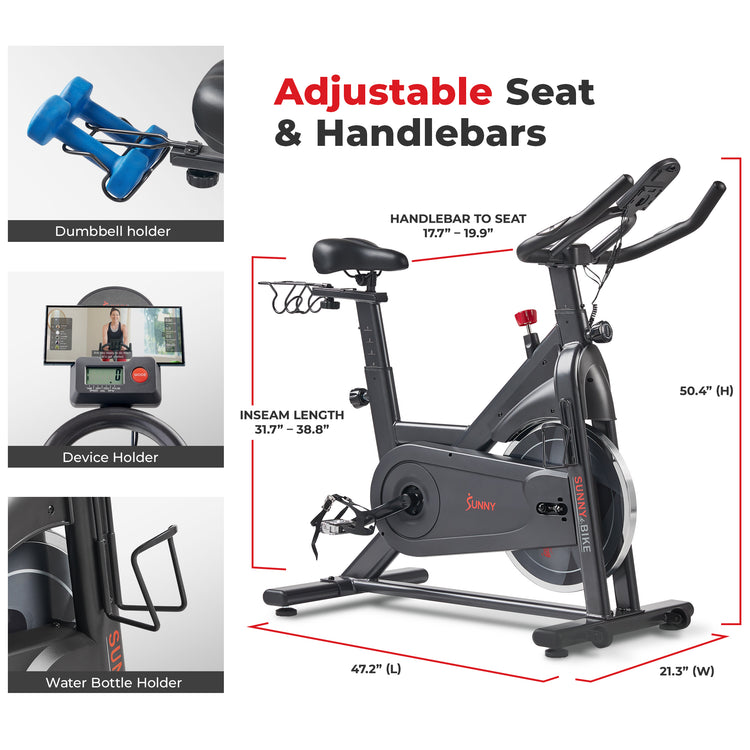 Interactive Smart Magnetic Exercise Bike - Sunny Health & Fitness
