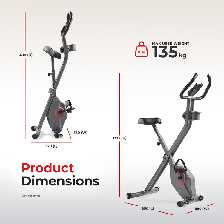 Foldable Magnetic Exercise X-Bike - Sunny Health & Fitness