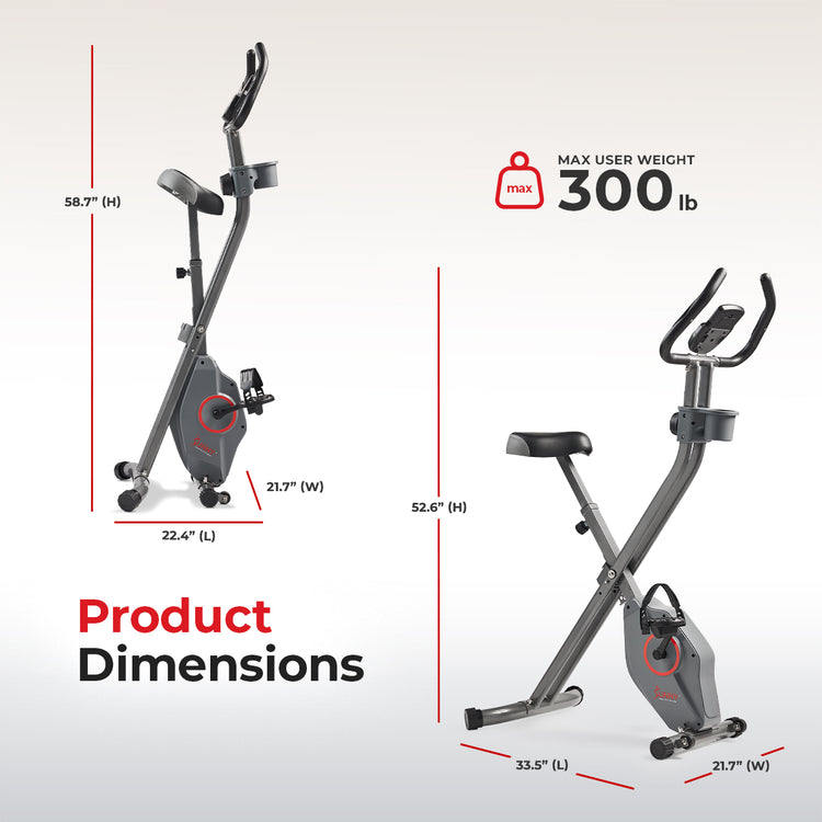 Foldable Magnetic Exercise X-Bike Pro | Sunny Health and Fitness