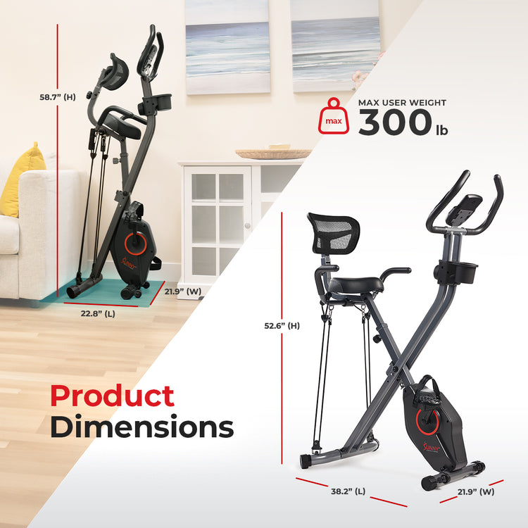Sunny Health & Fitness Full Body Foldable Magnetic X-Bike Pro, Black (SF-B223012) Sunny Health & Fitness Full Body Foldable Magnetic X-Bike Pro, Black (SF-B223012)