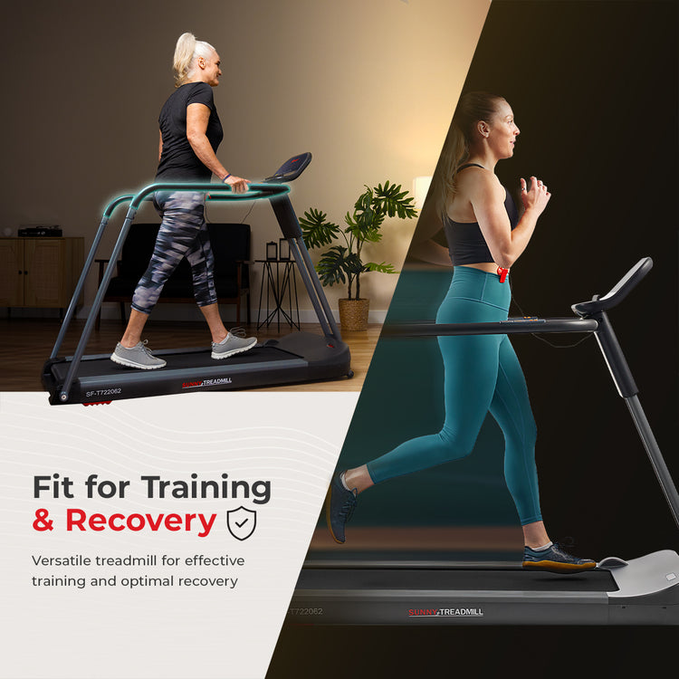 Smart Motorized Treadmill with Handrails Sunny Health Fitness