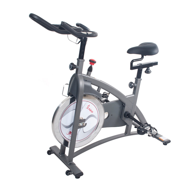 Sunny Health & Fitness Indoor Cycling Exercise Bike with Magnetic/Felt  Resistance and Belt/Chain Drive Optional Bluetooth Connectivity with  SunnyFit®