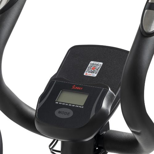 TRACK PROGRESS AND STAY MOTIVATED | The built-in LCD monitor displays time, speed, distance, calories, odometer, count, spins per minute, and pulse, while Bluetooth connectivity unlocks the SunnyFit App with trainer-led workouts and scenic routes for a more engaging fitness experience.