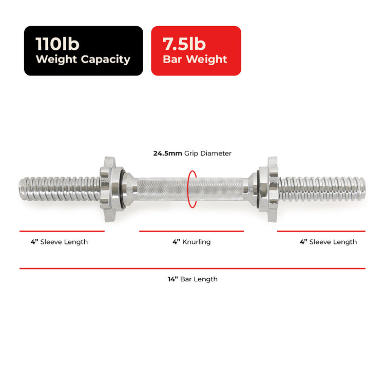 Threaded Dumbbell Handles - 14 & 24"