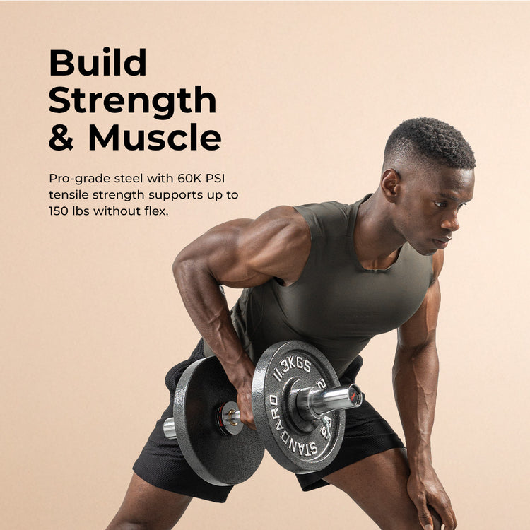 Olympic Dumbbell Bar - 16" & 20" - Sunny Health & Fitness