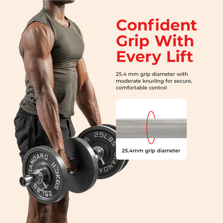 Olympic Dumbbell Bar - 16" & 20" - Sunny Health & Fitness
