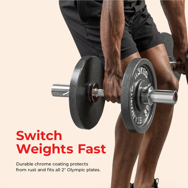 Olympic Dumbbell Bar - 16" & 20" - Sunny Health & Fitness