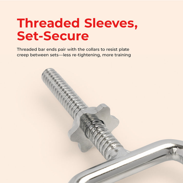 34" Threaded Tricep Bar w/ Star-Lock Collars