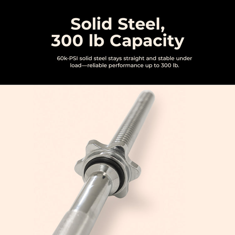 60" Threaded Barbell w/ Star-Lock Collars - Sunny Health & Fitness