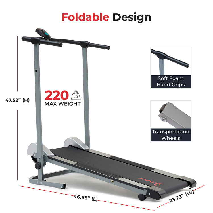 Self Propelled Manual Treadmill Sunny Health Fitness Sunny Health and Fitness