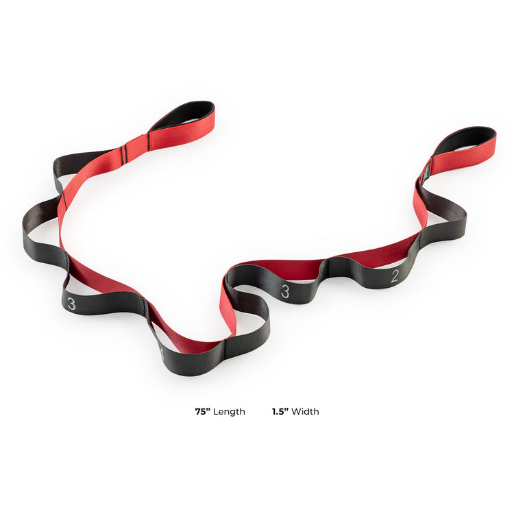 Premium Yoga Stretch Strap with 8 Individual Grip Loops