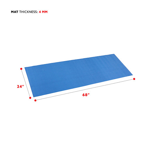 AMPLE LENGTH AND WIDTH | The yoga mat is designed with an ample length and width for a spacious yoga or Pilates session. The 4mm thickness helps you feel supported while maintaining a sweat resistance and soft surface.