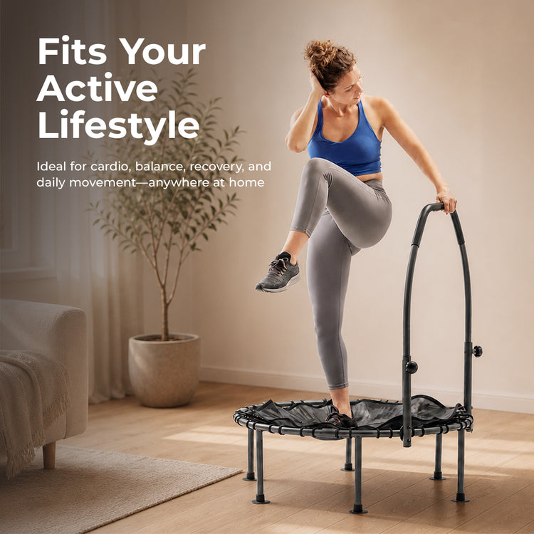 Sunny Health & Fitness Active 36" Fitness Trampoline with Adjustable Handlebar