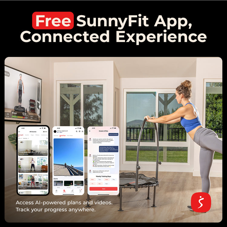 Sunny Health & Fitness Active 36" Fitness Trampoline with Adjustable Handlebar