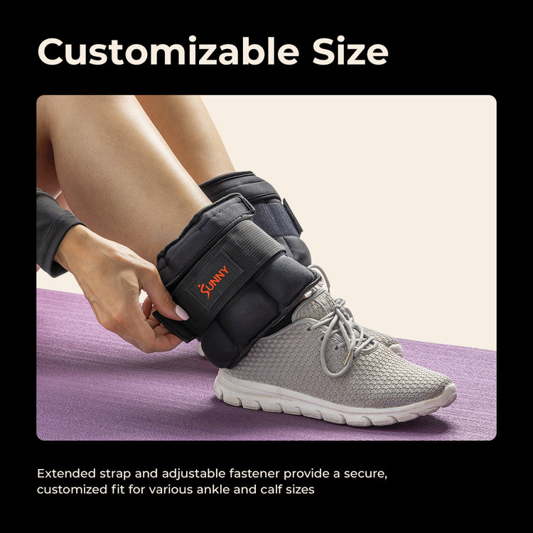 Adjustable Ankle Weight 5-Pound (Pair) - Sunny Health & Fitness