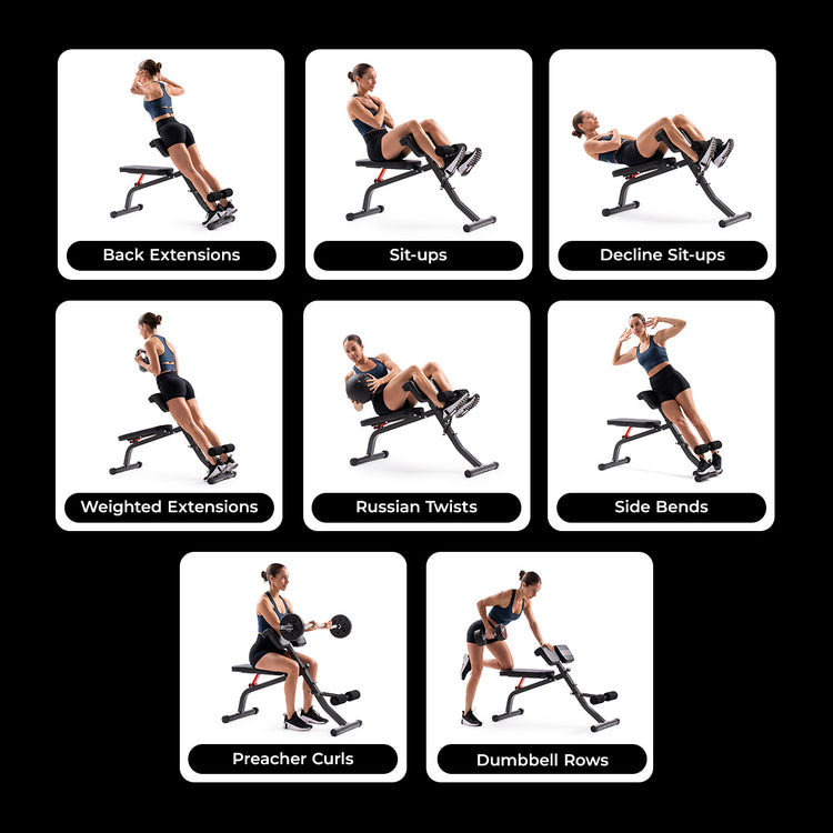 Adjustable Roman Chair & Hyperextension Bench | Sunny Health & Fitness
