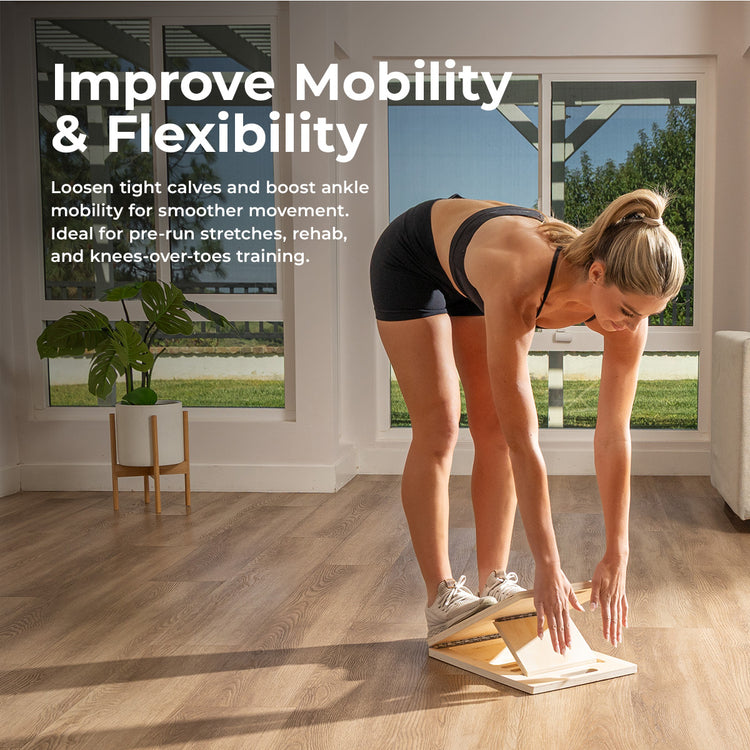 Adjustable Wooden Slant Board | Sunny Health & Fitness