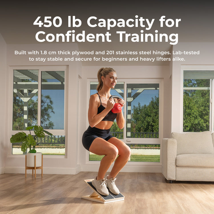 Adjustable Wooden Slant Board | Sunny Health & Fitness