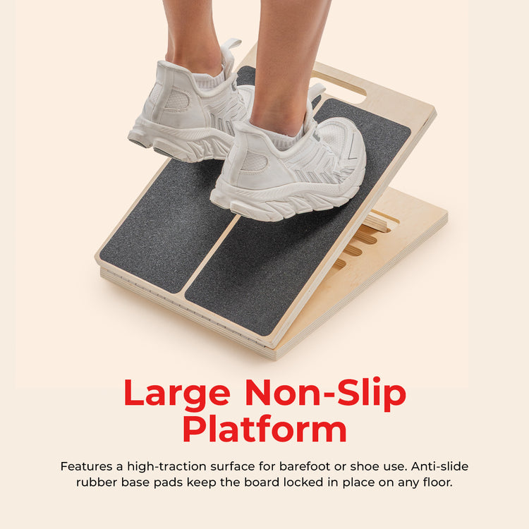Adjustable Wooden Slant Board | Sunny Health & Fitness