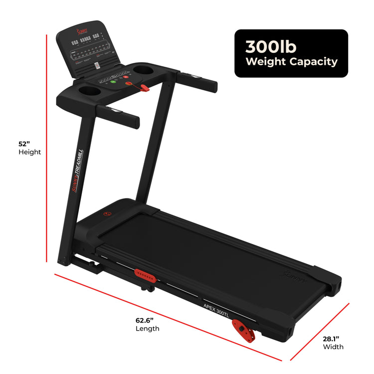 APEX 300 SMART Motorized Treadmill with Bluetooth | Sunny Health & Fitness