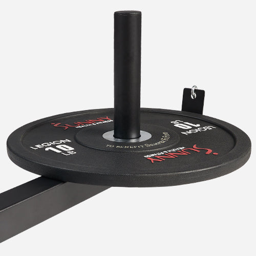 Loading Post | The loading post, with a diameter just under 2 inches, snugly accommodates all 2-inch Olympic plates. With a length of 9.5 inches and can hold up to 125 LB.