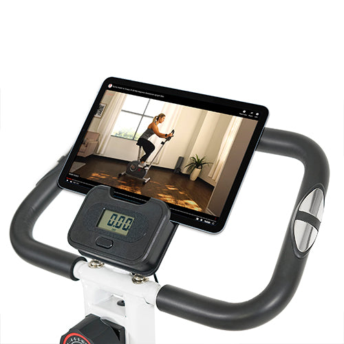 DEVICE HOLDER | Workout along to your favorite fitness apps or exercise videos. Follow Sunny Health & Fitness for free online lessons and regimens by certified SHF fitness instructions.