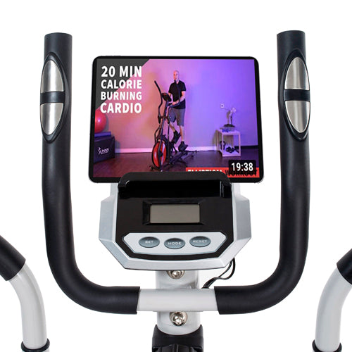 DEVICE HOLDER | Place your mobile device & you’re ready to start watching a virtual biking video online, your favorite movies/TV shows or read a book.
