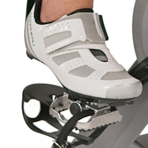 CLIP-IN/CAGED PEDALS | Lock in and feel the momentum with Clip-In/Caged compatible foot pedals. Proper foot placement is essential when cycling!