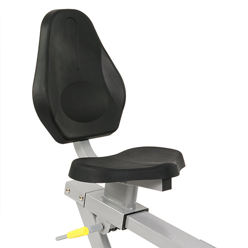 CUSHIONED SEAT | To make your longer sessions as comfortable as possible, the recumbent bike comes outfitted with a padded seat and seat back.