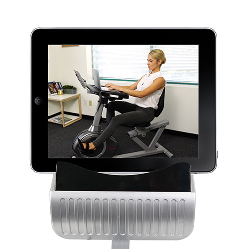 DEVICE HOLDER | Prop up your smart device on the holder to watch movies, workout videos or play your favorite music while you cycle.