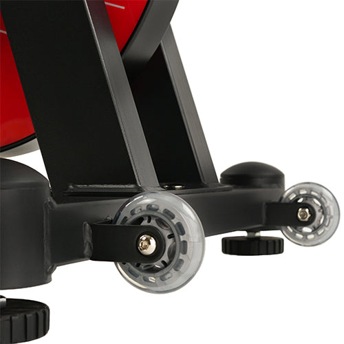 TRANSPORTATION WHEELS | Transportation wheels make moving the bike easy and convenient for easy storage. Just tilt the bike forward and roll.