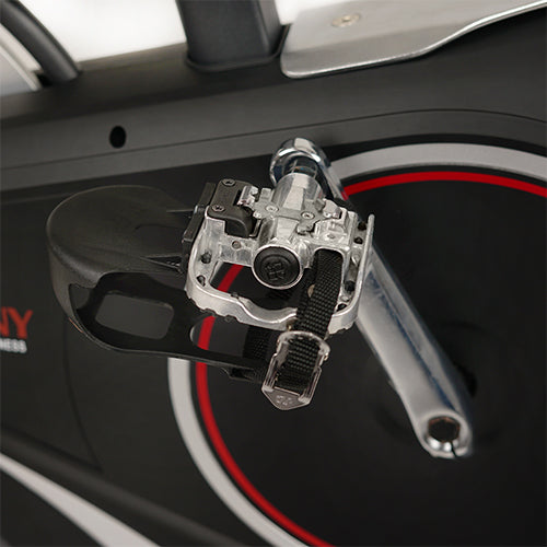 CLIP-IN/CAGED PEDALS | Lock in and feel the momentum with Clip-In/Caged compatible foot pedals. Proper foot placement is essential when cycling! Enjoy maximum stability when you strap your feet onto the adjustable caged foot pedals.