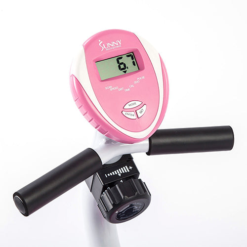 Pink Recumbent Exercise Bike Magnetic Resistance w/ Heart Rate