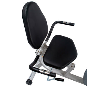 EASY SEAT ADJUSTMENT | Easily mount and dismount the stationary bike with the step-through design with minimal leg movement. The wide, adjustable exercise seat has lumbar support that can help you work out comfortably for longer durations.