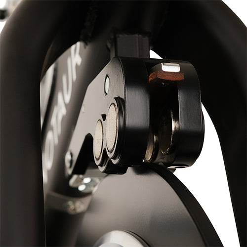 ADJUSTABLE MAGNETIC RESISTANCE | Unlike bikes with traditional tension systems, bikes with magnetic resistance never come in contact with the flywheel, resulting in a silent, stable and virtually low maintenance experience.