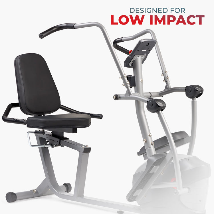 DESIGNED FOR LOW IMPACT | Protect your joints while still challenging yourself. Our recumbent elliptical allows you to improve cardiovascular health and build strength but is also gentle on your body.