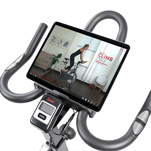 Sunny Health & Fitness Pro II Indoor Cycling Exercise Bike with Device  Mount and Advanced Display