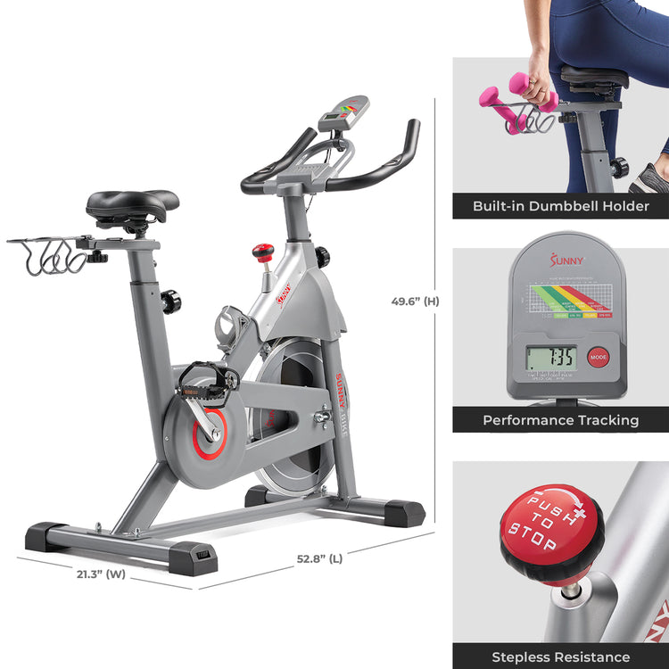 Stationary Spin Bike Workouts Smart Magnetic Belt Drive Indoor