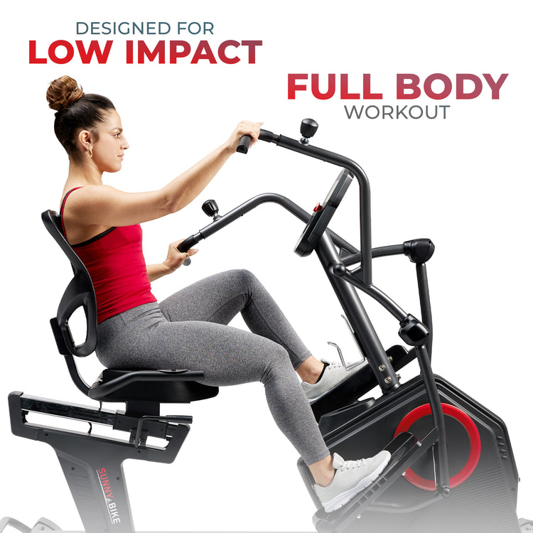 FULL BODY WORKOUT | Work various muscle groups in both your upper and lower body by simultaneously using the moveable handles and elliptical-sized foot pedals. If you want a more focused workout, use the handles or foot pedals independently for a targeted upper or lower body burn.