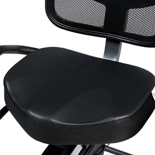 COMFORTABLE RIDE | Enjoy the padded seat and contoured mesh back support for a more comfortable and pleasant workout.  With the easy seat adjuster, you no longer need to get off the machine to adjust the seat to your height. Simply engage the handle by your side and adjust to your comfort level.