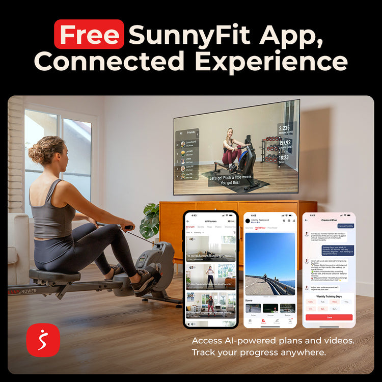 Dual Rail Magnetic Rowing Machine | Sunny Health & Fitness