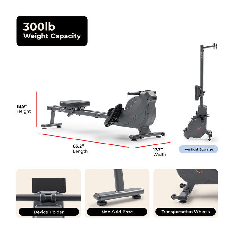 Dual Rail Magnetic Rowing Machine | Sunny Health & Fitness