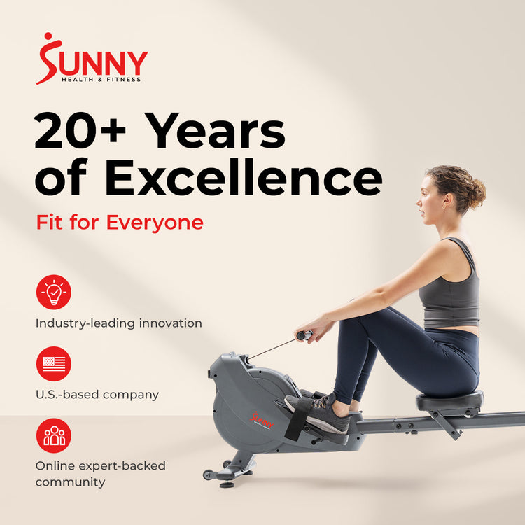 Dual Rail Magnetic Rowing Machine | Sunny Health & Fitness