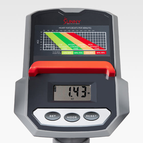 DIGITAL MONITOR | The large LCD console displays Calories, Distance, Odometer, Pulse, Speed, Time, and Scan. The convenient scan mode displays all of your progress to assist you in tracking your fitness goals.
