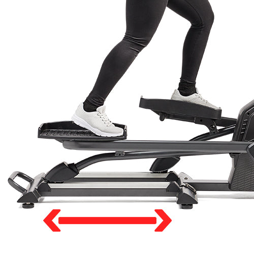 LONG STRIDE LENGTH | Increase full-body muscle activation and feel the full range of your stride on your Smart Elliptical. With an 18-inch stride length, the elliptical is ideal for users of all sizes and fitness levels. 