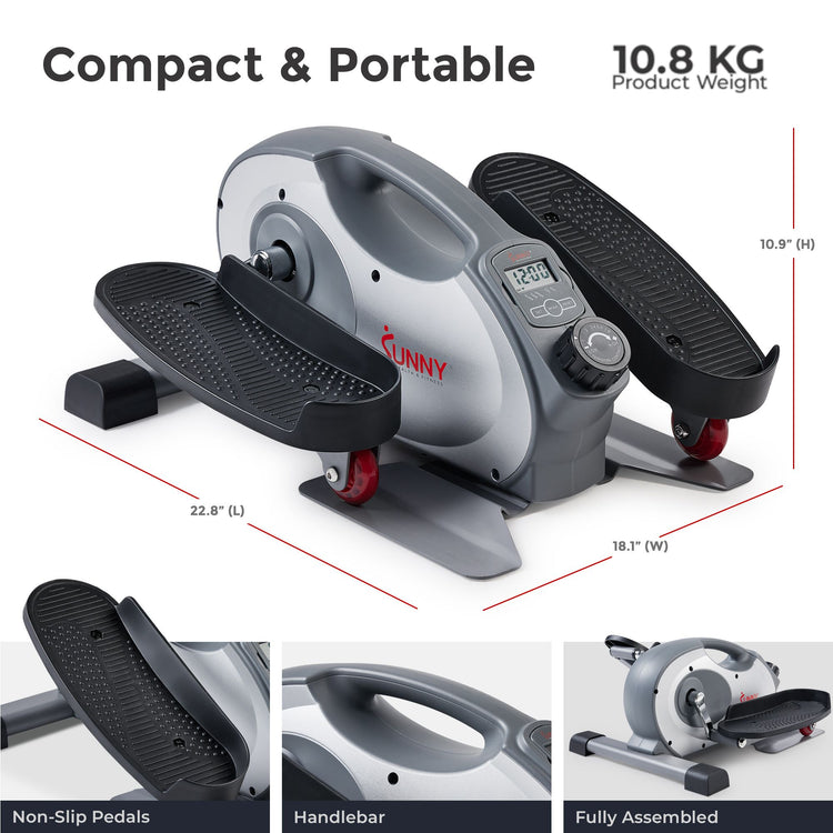 Smart Under Desk Mini Elliptical Exercise Trainer - Sunny Health & Fitness