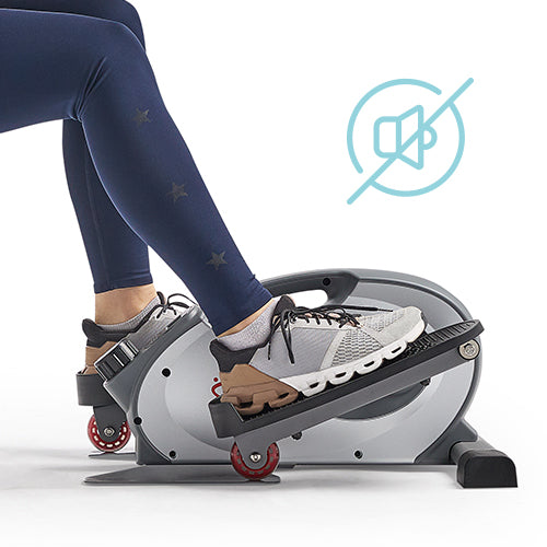 Whisper-Quiet Mechanism | Silent and seamless workout experience with our compact mini elliptical, equipped with a belt drive system and magnetic resistance.